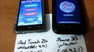 iPod Touch 2G (iOS3) vs. iPhone 3G (iOS4) vs. iPad 1G (iOS5 beta)