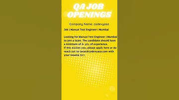 QA JOB OPENING FOR MANUAL TESTING  #automation #selenium #manualtesting #qa #viral #yt #ytshorts