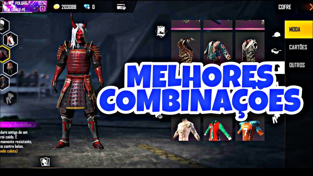 MELHORES COMBINAÇÕES COM SAMURAI ZUMBIFICADO FREE FIRE - YouTube