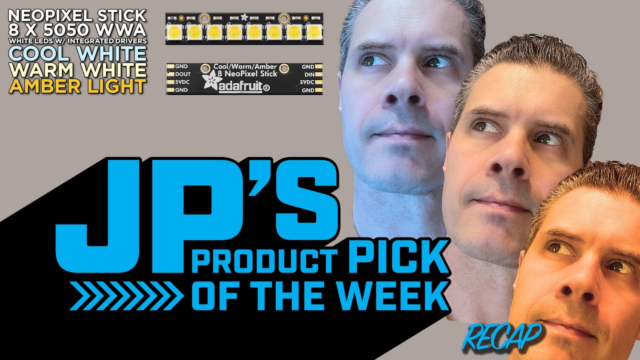 Thumbnail for JP’s Product Pick of the Week 8/18/26 RECAP Adafruit NeoPixel Stick - 8 x 5050 WWA White LEDs