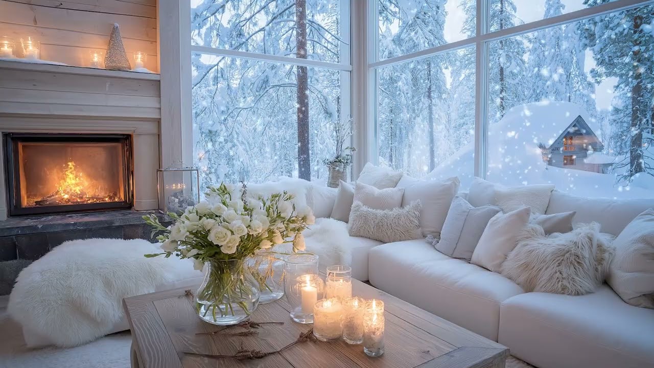 (No Ads) Cozy Morning Piano with Fireplace Sounds for Studying and Calm Productivity