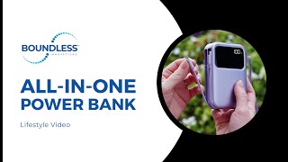 Boundless All-In-One Power Bank w/AC Plug, Built-In Cables, USB & Type-C Ports