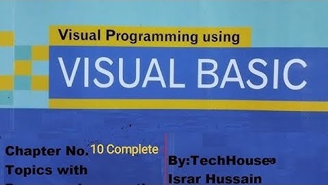 Visual Basic programming Chap 10 Complete| BSc | ADS Punjab, GC university | IT series