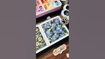 Hướng dẫn vẽ hoa Cẩm tú cầu màu gouache #gouachetutorial