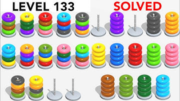 Color Hoop Stack Level 133 | Puzzle Games | Complete
