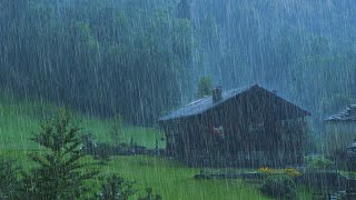 Rain Sounds for Sleeping  Sound of Heavy Rainstorm & Thunder in the Misty Forest At Night