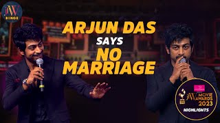 Arjun Das Says No Marriage | Leo or JD? |  JFW Movie Awards 2023 | JFW Binge