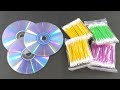 Recycling cd disc & Cotton buds crafting for home decor | Waste material reuse idea | Diy Craft
