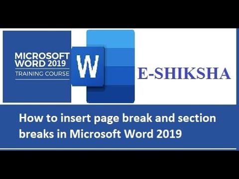 Page break in word|How to insert page break and section breaks in