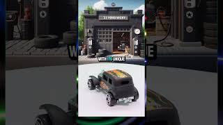 Hot Wheels 1932 Ford Vicky Collector number 125 Vintage Matte Black with Flames from 2001 #hotwheels