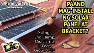 Tamang pag-wiring at pag-install ng Solar Panel at mga Mounting parts. Solar Panel Installation