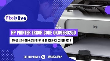 Hp Error Code 0x89e60250 | Fixolive #hpprinterservice #hpprinter #troubleshooting #printer