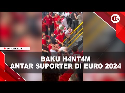 SUPORTER TURKI DAN GEORGIA BAKU H4NT4M DI STADION | U-NEWS