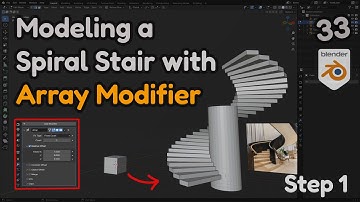 33 - How to Repeat Object in blender with Array Modifier: Spiral Staircase