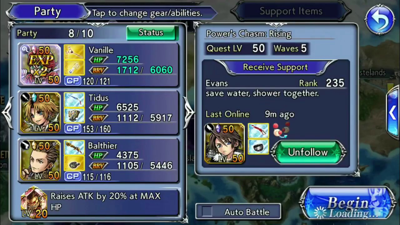 [DFFOO] Power’s Chasm: Rising | Perfect | Vanille, Tidus, Balthier, Squall