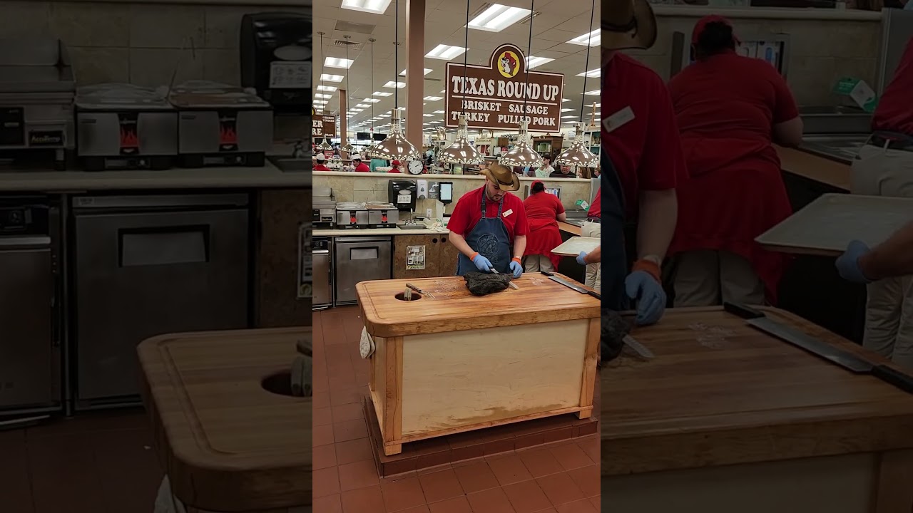 Fresh Brisket on the Board at Bucc-ees