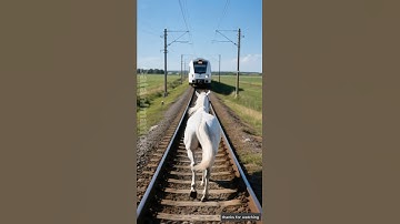 Horse stopped the train and saved hundreds of people 😭 #ai #horse #animals