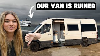 8 Hour Ferry Home With a FLOODED VAN - What Could Go Wrong?!