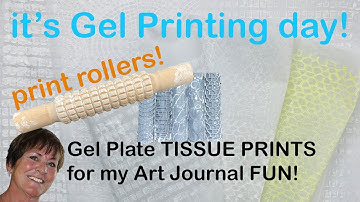Gel Printing Tissue Papers for Art Journals with PATTERNED ROLLERS... such FUN!