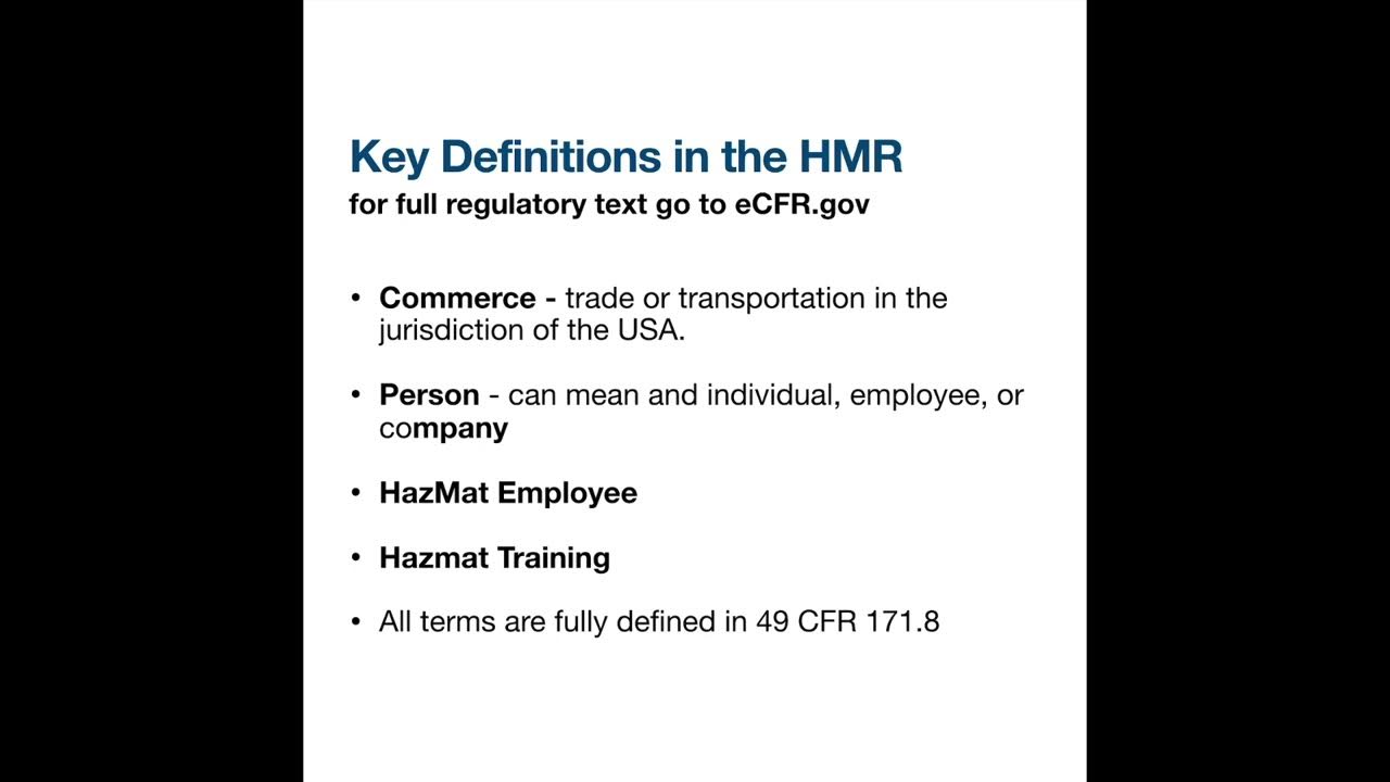 Hazardous Material Regulation (HMR) Overview YouTube