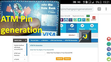 SBI ATM Pin Generation | online net banking
