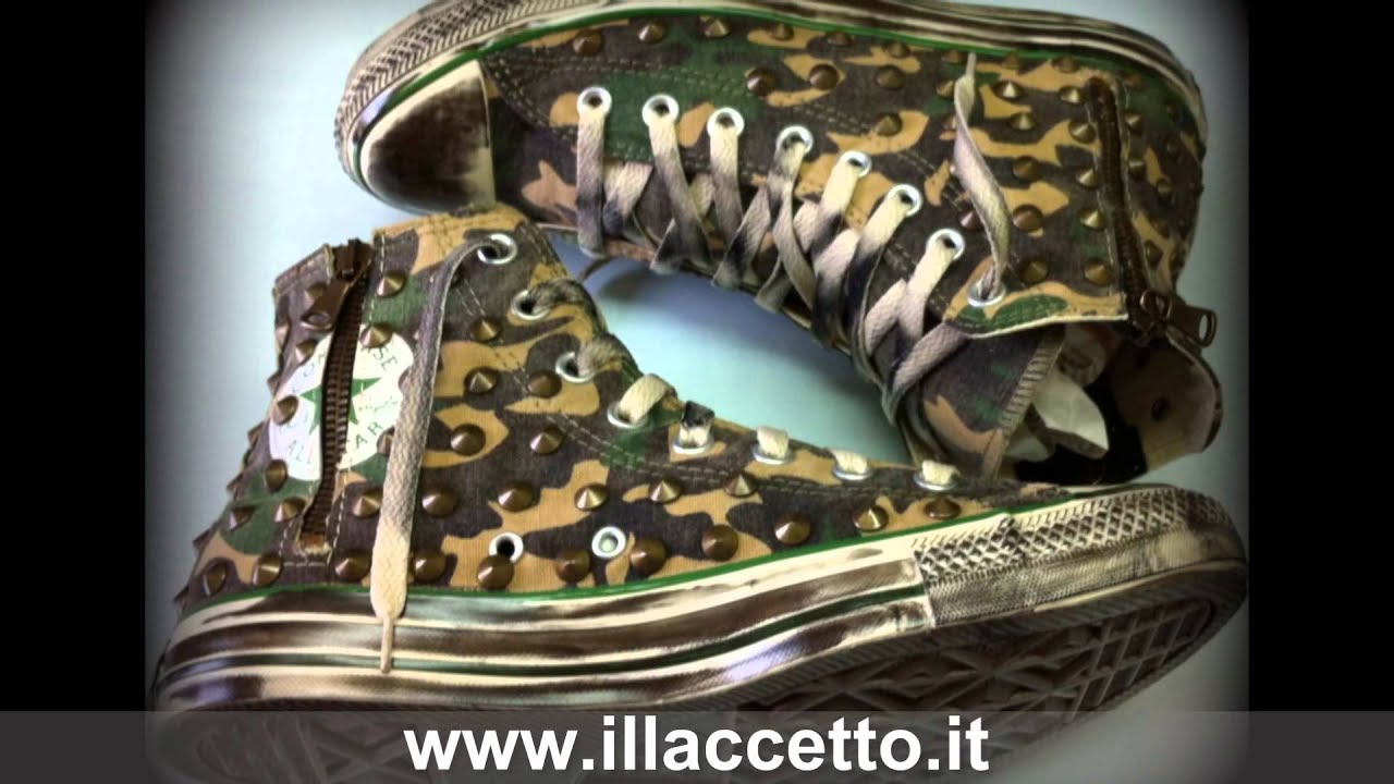 converse bianche basse borchie youtube