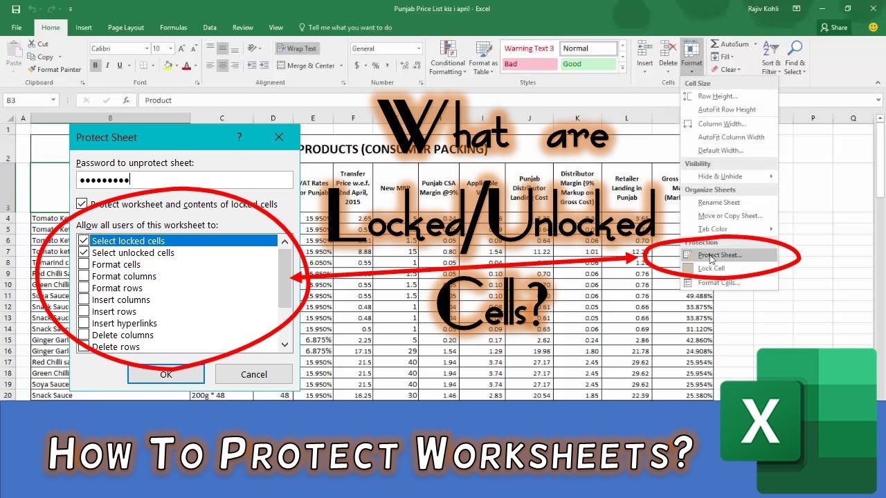 Excel 2016 Protect Multiple Worksheets At Once