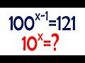 Найдите 10^x, если 100^(x-1)=121