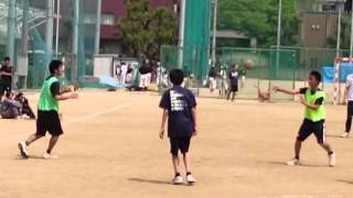 2015/4/29(日) EHCｼﾞｭﾆｱﾕｰｽ ハンドボール 高校生と練習(松山北高校)後半一部