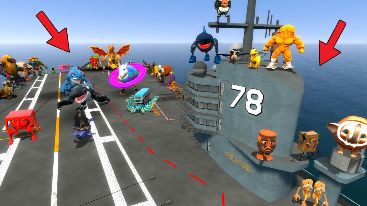 Spartan Kicking Italian Memes in Aircraft Carrier | Garry's Mod