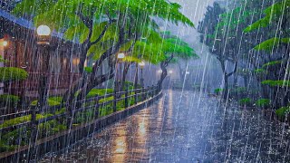 HEAVY RAIN for Deep Sleep, Study, Relax, Reduce Stress - Rain Sound and Thunderstorms at Night