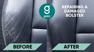 Black Leather Bolster scuffs and colour repair | Geist. | leathercare.com