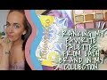 RANKING MY FAVORITE EYESHADOW PALETTES FROM EACH BRAND IN MY COLLECTION 🌻EYESHADOW PALETTE WEEK 2021