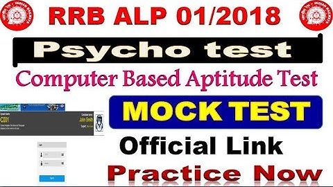 RRB ALP ONLINE Test link Ativated  by RRB for all ALP CBAT  aspirants by SRINIVASMech