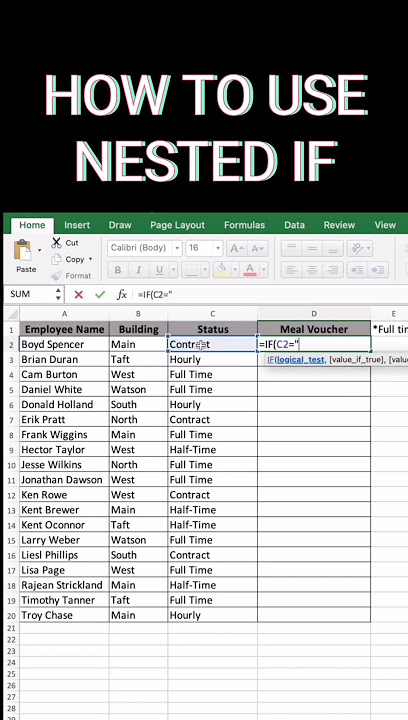 How to Use Nested IF function in Microsoft Excel and Google Sheets #beginners #tutorial #nestedif