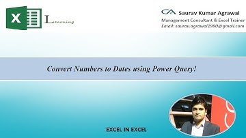 Convert Numbers to Dates using Power Query!