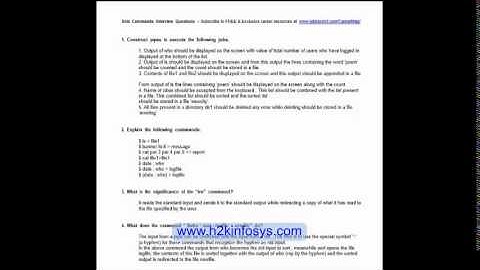 Training Interview questions about UNIX Linux Commands