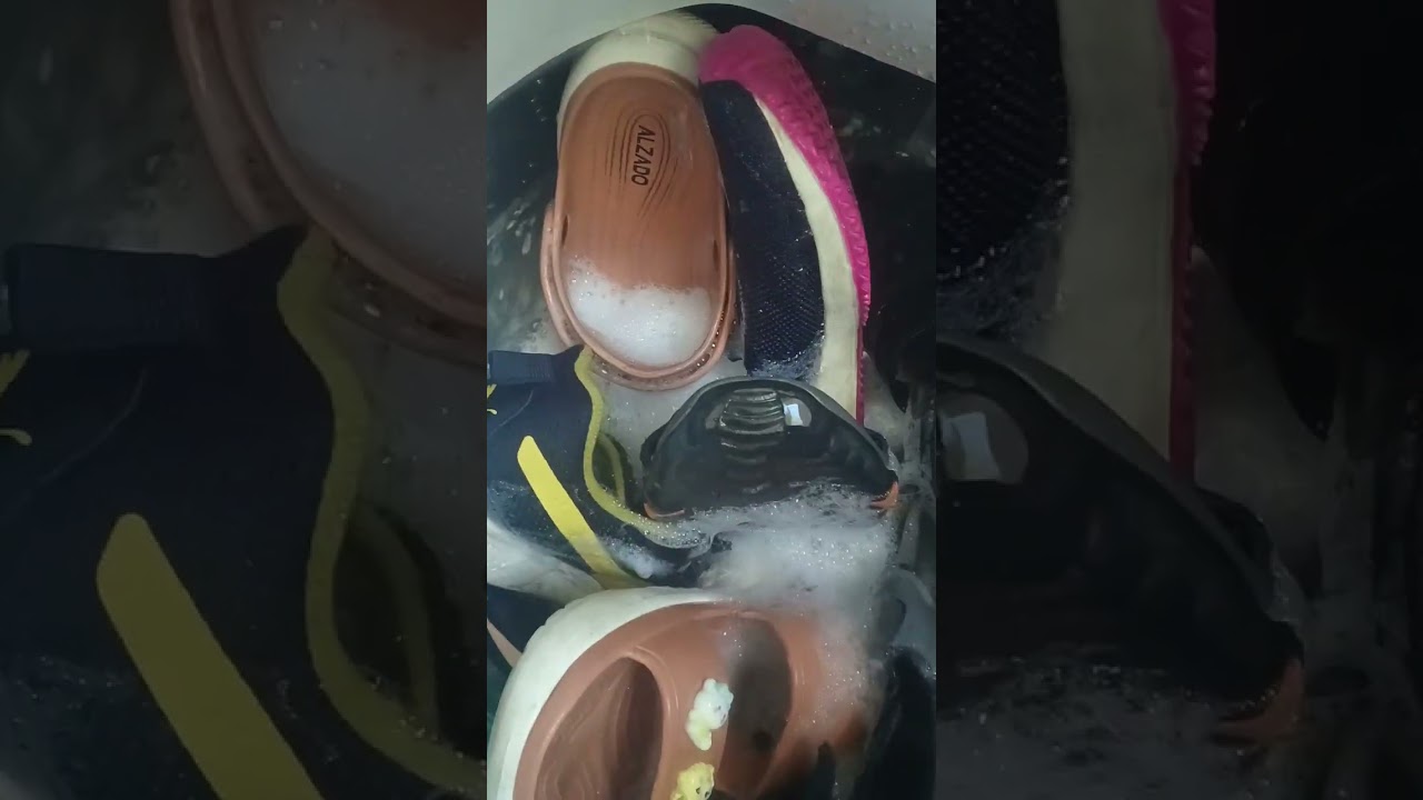 when laziness meets laundry 👟 shoes wash in washing machine