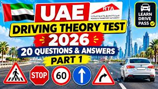 UAE RTA Driving Theory Test 2026 🚦 [Road Signs] | Part 1 | 20 Practice Questions & Answers