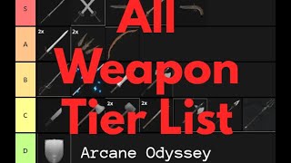 Arcane Odyssey Weapons Tier List (Community Rankings) - TierMaker