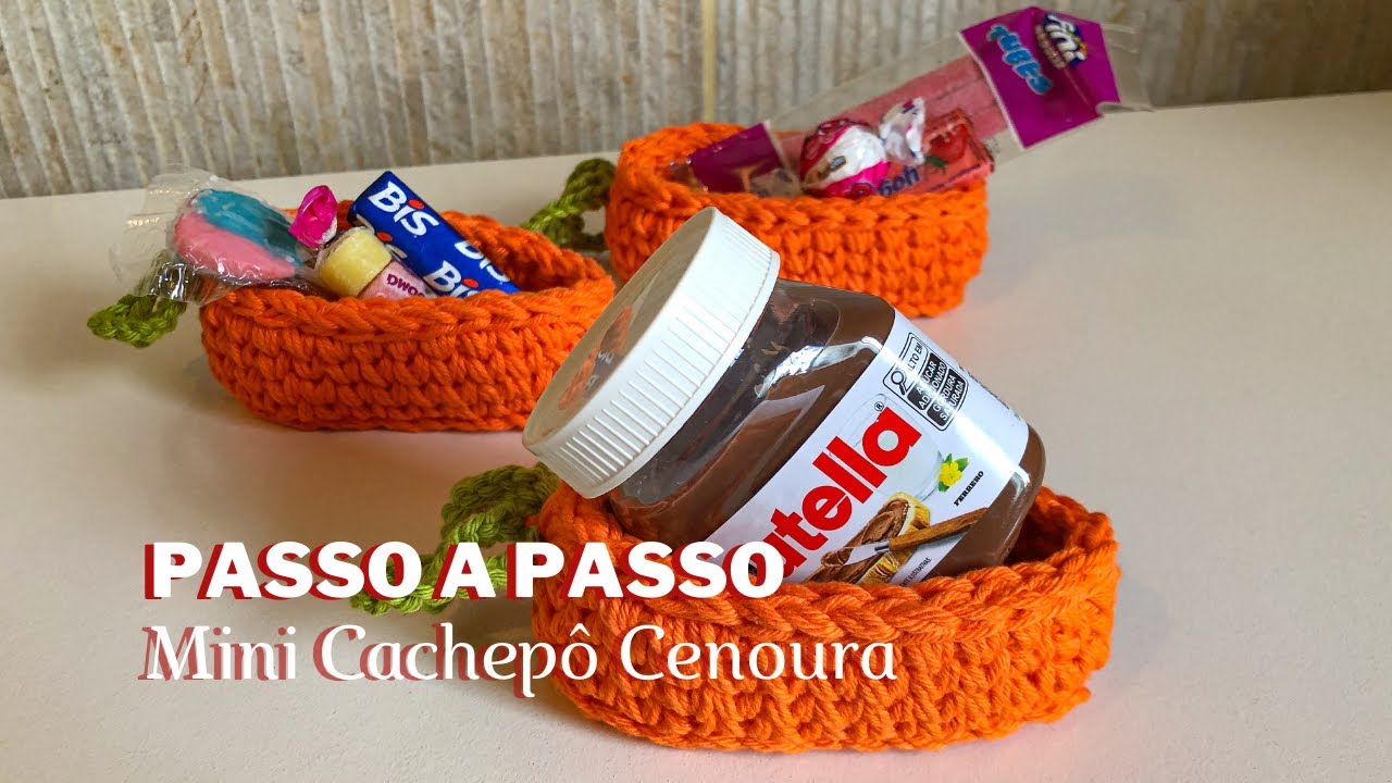 Mini Cachepô de Cenoura em Crochê