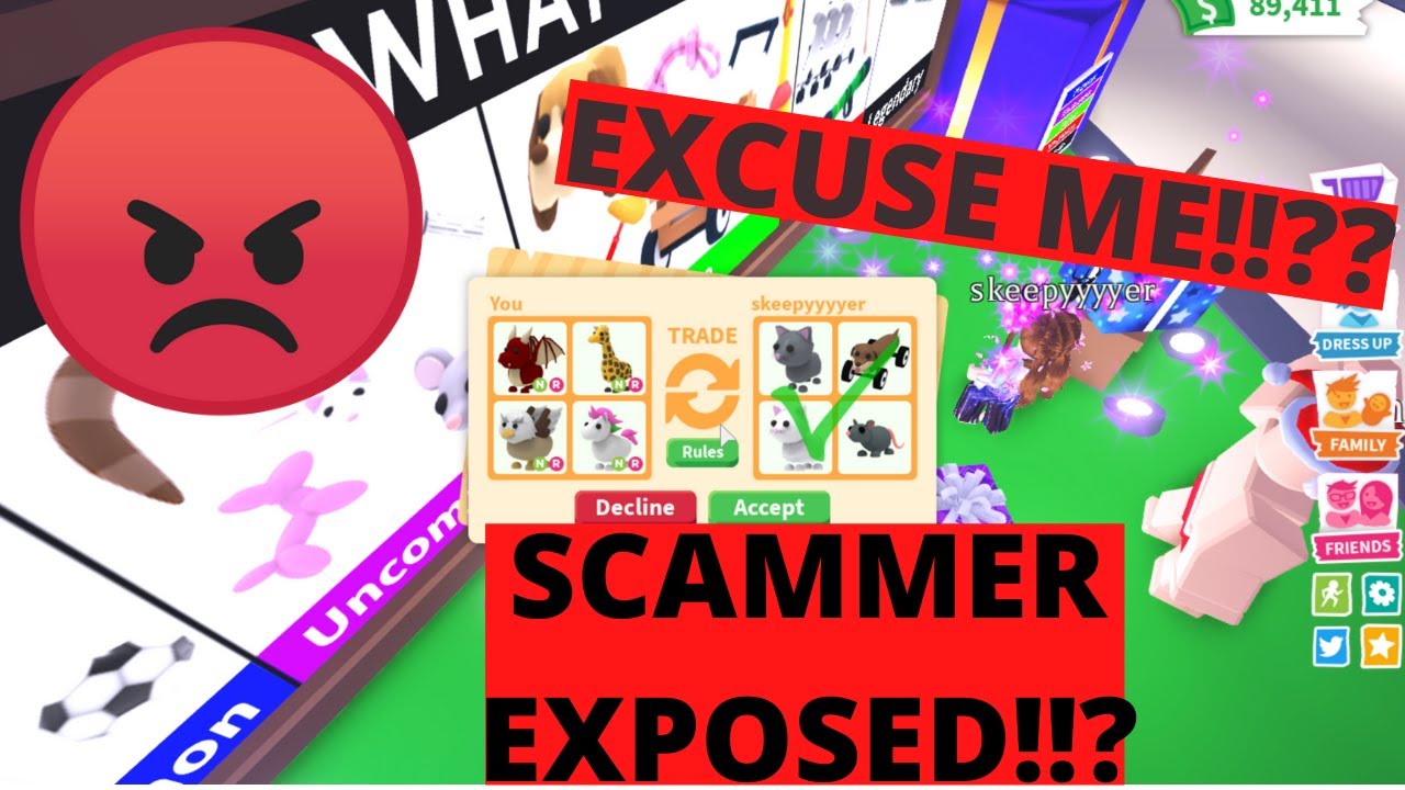 Exposing scammers in Roblox Adopt me! (she really tried...) - YouTube