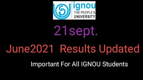 IGNOU JUNE2021 RESULTS  UPDATED||
