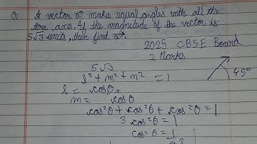 A vector  a  makes equal angle with all the three axes. of the magnitude of the vector is 5root3