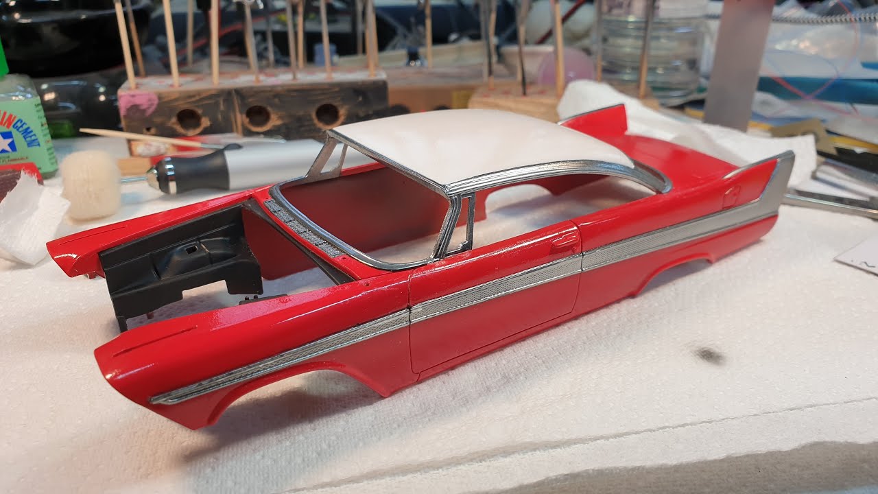 Building the AMT 125 scale Christine 58 Plymouth Fury Part two   interior and lights