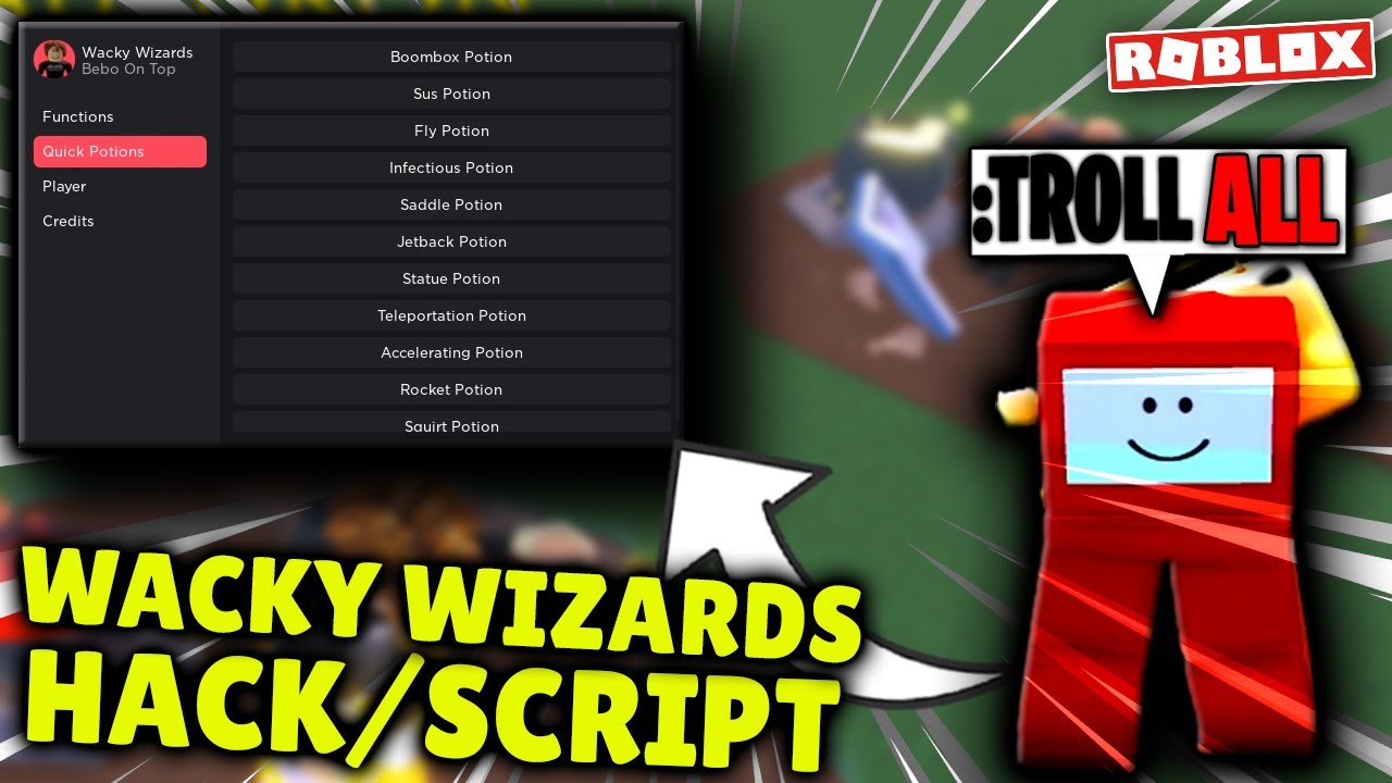 Wacky Wizards Script Hack Use All Ingredients Autofarm Potions Etc Roblox 2021 Video Analysis Report - roblox admin panel hack pastebin