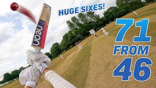 Is this the BIGGEST SIX caught on a GOPRO? Club Cricket Highlights: 71 from 46 balls!