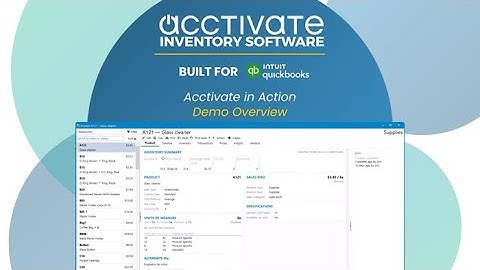 Acctivate Inventory Software Demo Overview