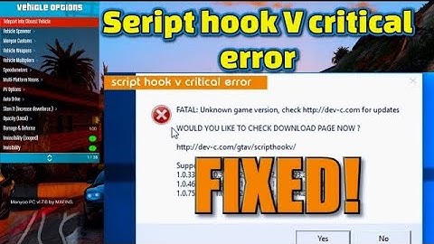How to Fix Script hook V Critical Error | GTA V Update Error Fix 2024
