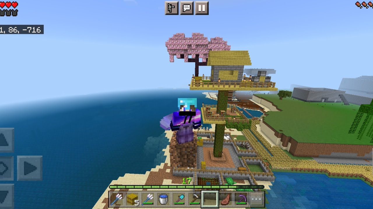 Tree house in mincraft mobile ! bigner house in tree making with ...